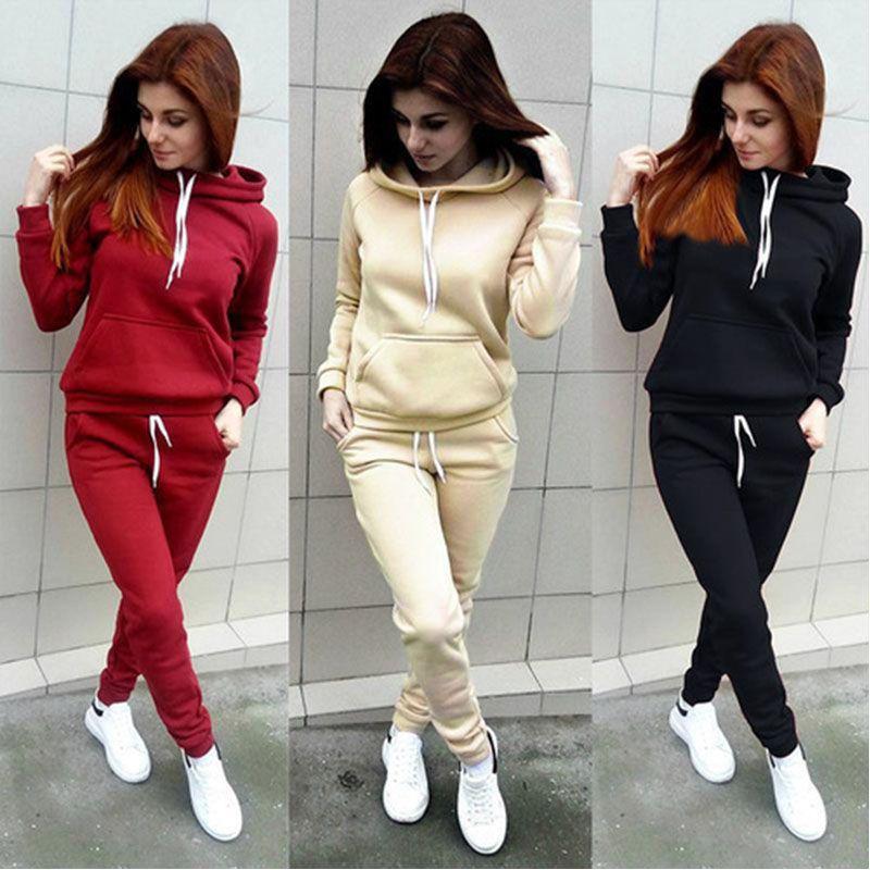 Elegant Women's Fashion Tracksuit Ensemble Luxury Hoodies Sweatshirt And Pant Set