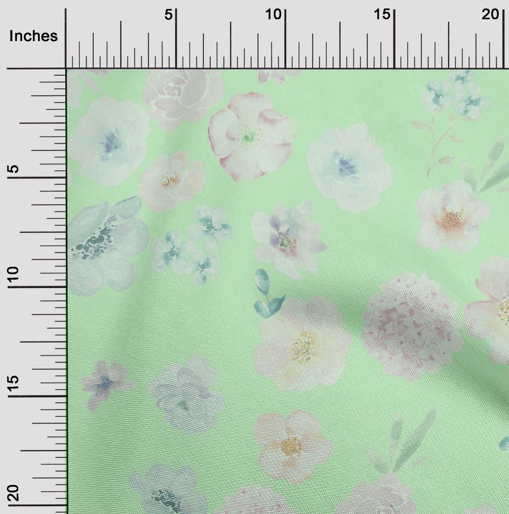 oneOone Baumwoll-Flex-Stoff Blumen Aquarell-Druck Stoff Meterware 40 Zoll