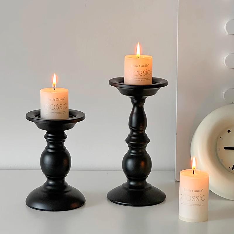 Suport de lumânare și difuzor roman retro negru pentru ambianță acasă și la cină