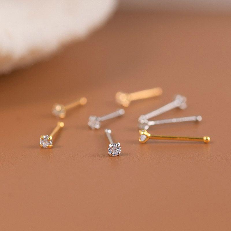 1Pcs Titanium Steel Zircon Stud Earrings For Women Girls Party  Fine Jewelry Gift