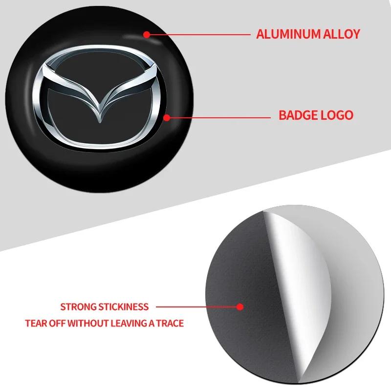 Para Mazda 4 piezas 56 mm Tapa de cubo de rueda central Emblema Logotipo Adhesivo Calcomanía para Mazda 3 CX3 CX4 CX5 CX7 CX8 CX9 CX30 RX7 Atenza