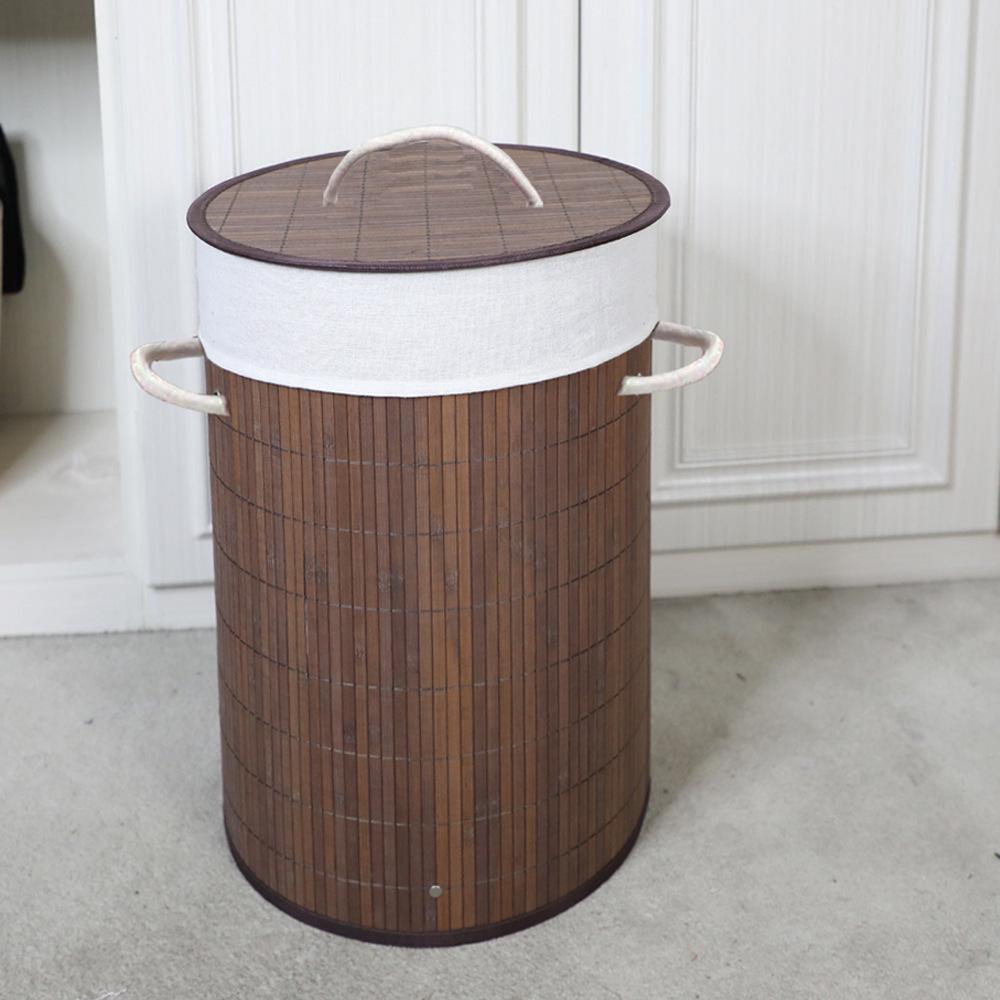 Foldable Dustproof Bamboo Laundry Basket