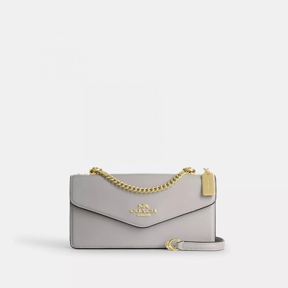 Coach Klare Envelope Crossbody Bag Gold Dove Grey