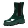 Fashion Thick Soled Rain Shoes Womens Chelsea Plastic Water Boots Mid Sleeve High Top Motorcycle Rain Boots Rain Shoes Women's