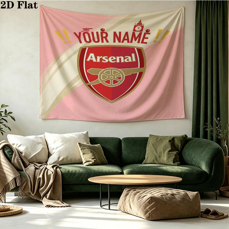 Custom Name Arsenal Printed Tapestry – Wall Hanging for Bedrooms, Dorms, and Home Decor