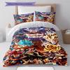 Juego de Ropa de Cama con Estampado de Dibujos Animados Colcha Funda de Colcha Funda de Almohada Decoración del Hogar Regalo de Cumpleaños (1 * funda nórdica + 2 * fundas de almohada, sin núcleo)