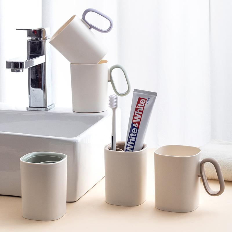Couples' Portable Children's Toothbrush Storage Cup with Handle