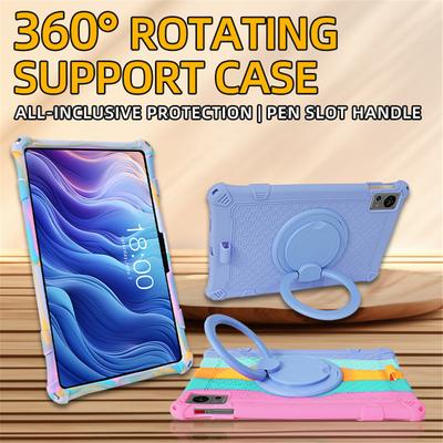 360 Rotating Soft Silicone Case For Teclast T60 12inch 2025 Full Body Protection Shockproof Kickstand Tablet Cover