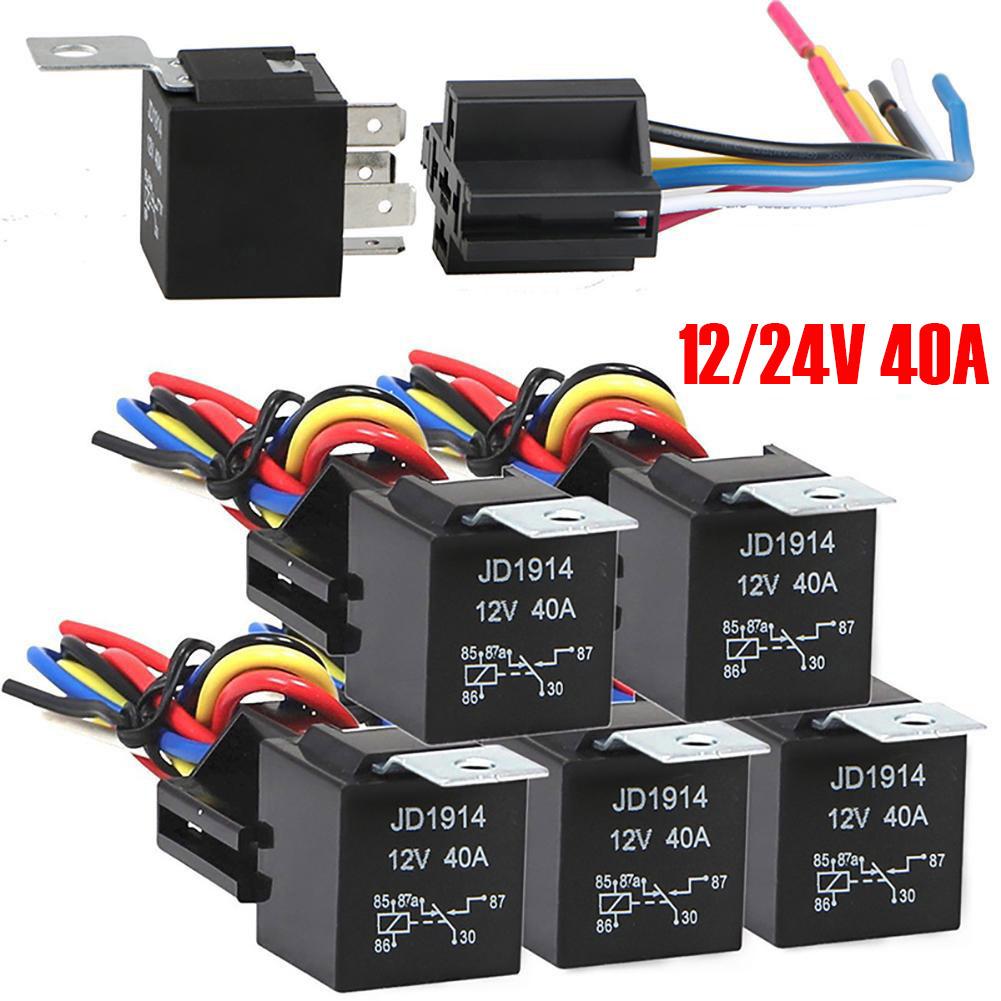 80A/60A 50A/30A 12V Waterproof Automotive Relay With Socket 5-Pin Relay Switch For Marine Automotive Fan Multi-purpose Relay Kit Relays 5