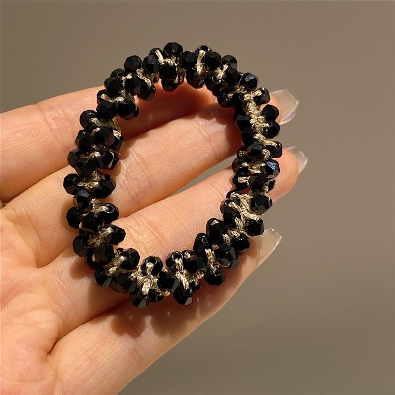 

1 шт. Жемчужные разноцветные бусины Резинка для волос Женская эластичная веревка для волос Простые металлические пластины Скранчи Держатели для хвостика для женщин Аксессуары Size fits all