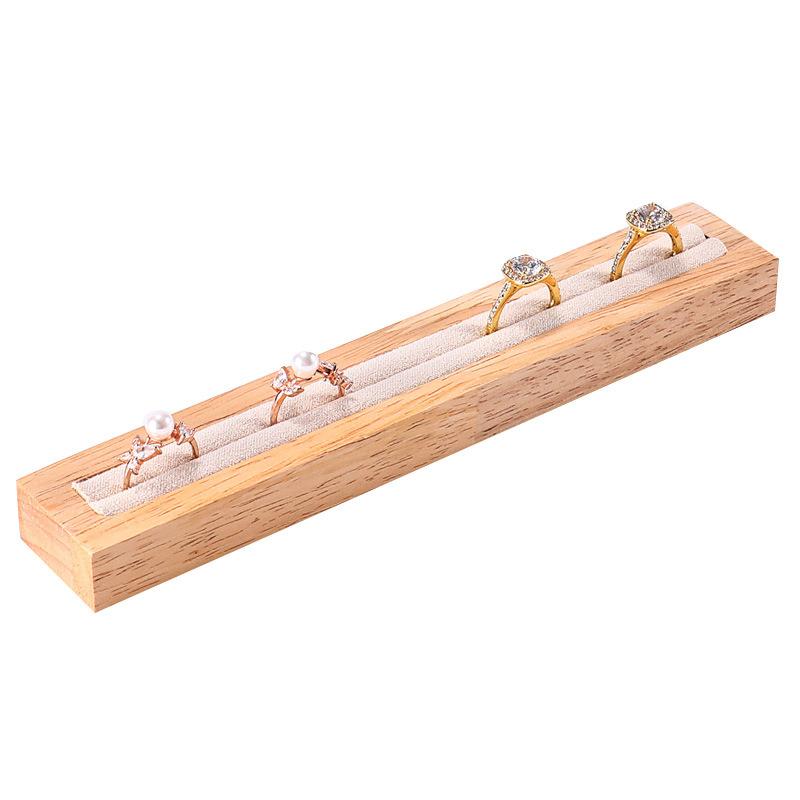 Solid Wood Ring Earrings Display Rack Wooden Tray Jewelry Display Plate Jewelry Storage Counter Jewelry Decoration Display Props