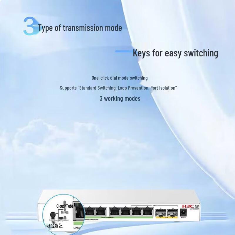 H3C US110-8G2MF Desktop 2.5G Cloud Managed Switch
