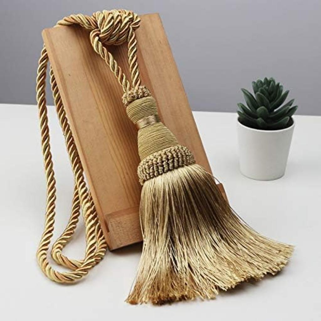 OUdini Curtain Tie Backs 2Pcs Tassels Curtain Tieback Home Curtain Holder Buckle Rope Curtain Hanging Balls for Livingroom Bedroom Tie Backs