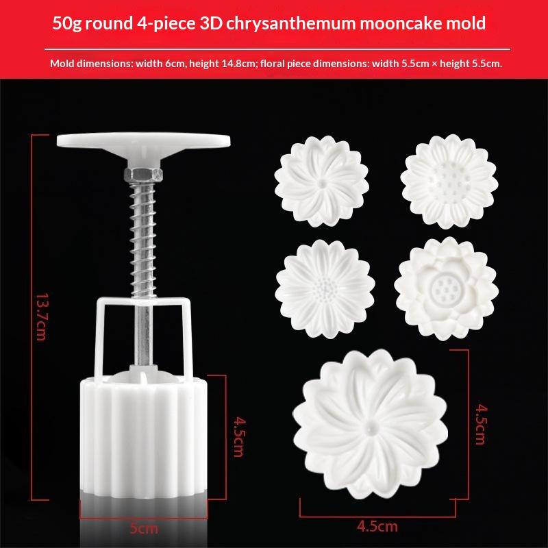 Plastic Hand Pressure Mooncake Mold Cookie Stamps Reusable Pastry Maker Tool Mid Autumn Festival For Baking Dessert Making