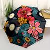 1pc Vinyl Flowers Automatic Open/close Folding Compact Umbrella, 8-Rib Sturdy Canopy, Lightweight Portable, Everyday Use, Gift, Outdoor Umbrella, Trav