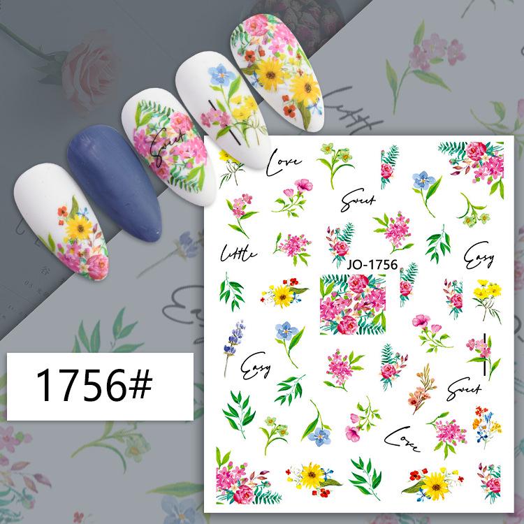 3D Colorful Flower Nail Art Stickers - Sunflower & Rose Self-Adhesive Decals