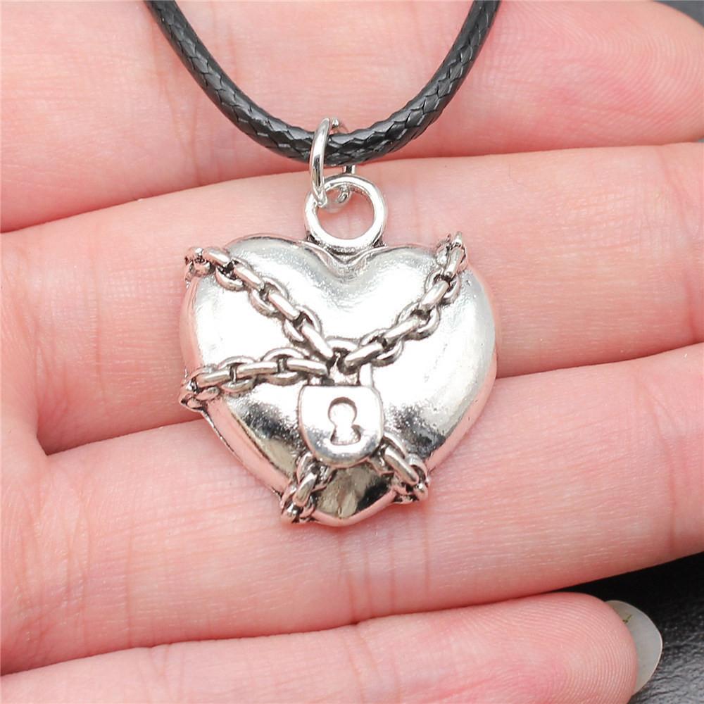 Liebesherz Engel Frieden Halskette Lederkette 45cm Damenschmuck Geburtstag Trend Beschläge