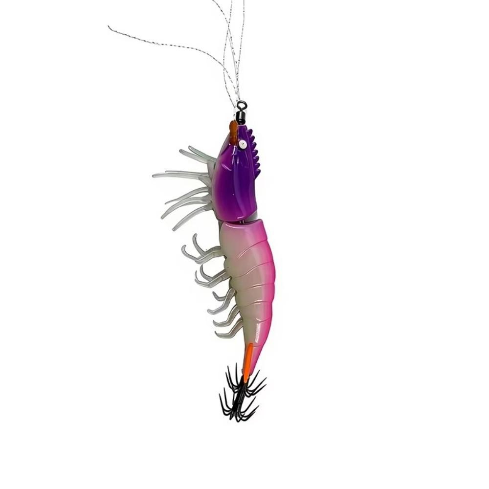 UV Squid Jig Bait 2 Section Saltwater Shrimp Lures Artificial Shrimp Lure  Saltwater Fishing