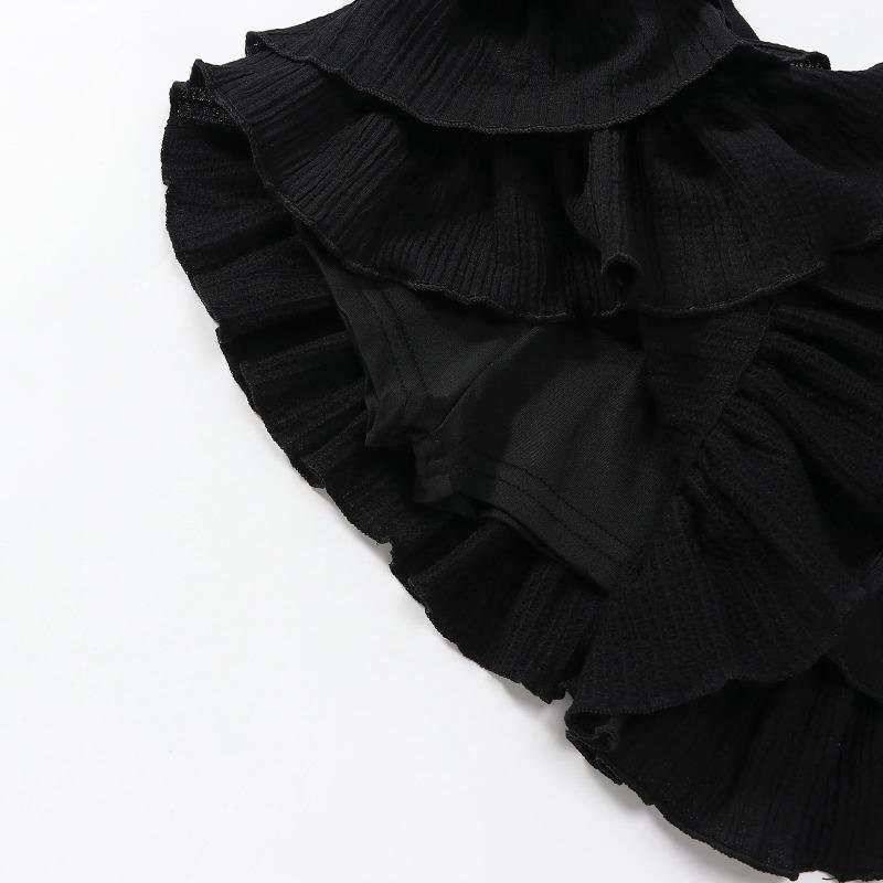 School Girls Dance Layered Tutu Skirt Elastic Waist Pleated Skirt Kids Performance Daily Wear Casual Party Outfit Ruffle Skirts
