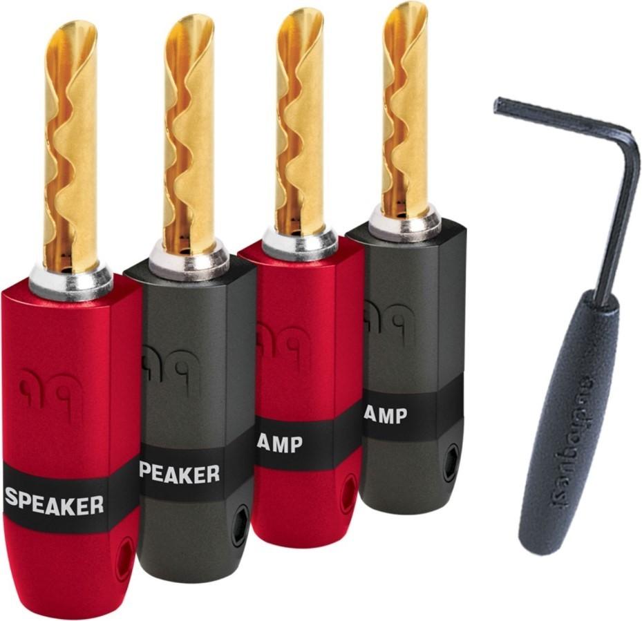 

Audioquest SureGrip 300 BFA Банановий штекер для акустичного кабелю позолочений - 4 штуки, Audioquest чорний