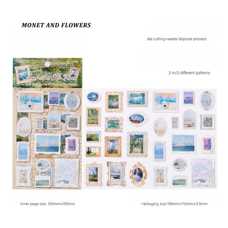 

2 шт. Вінтажні наклейки з музейними олійними картинами для декору, щоденника, альбому, естетичне канцелярське приладдя, матеріал для скрапбукінгу, шкільне приладдя для студентів