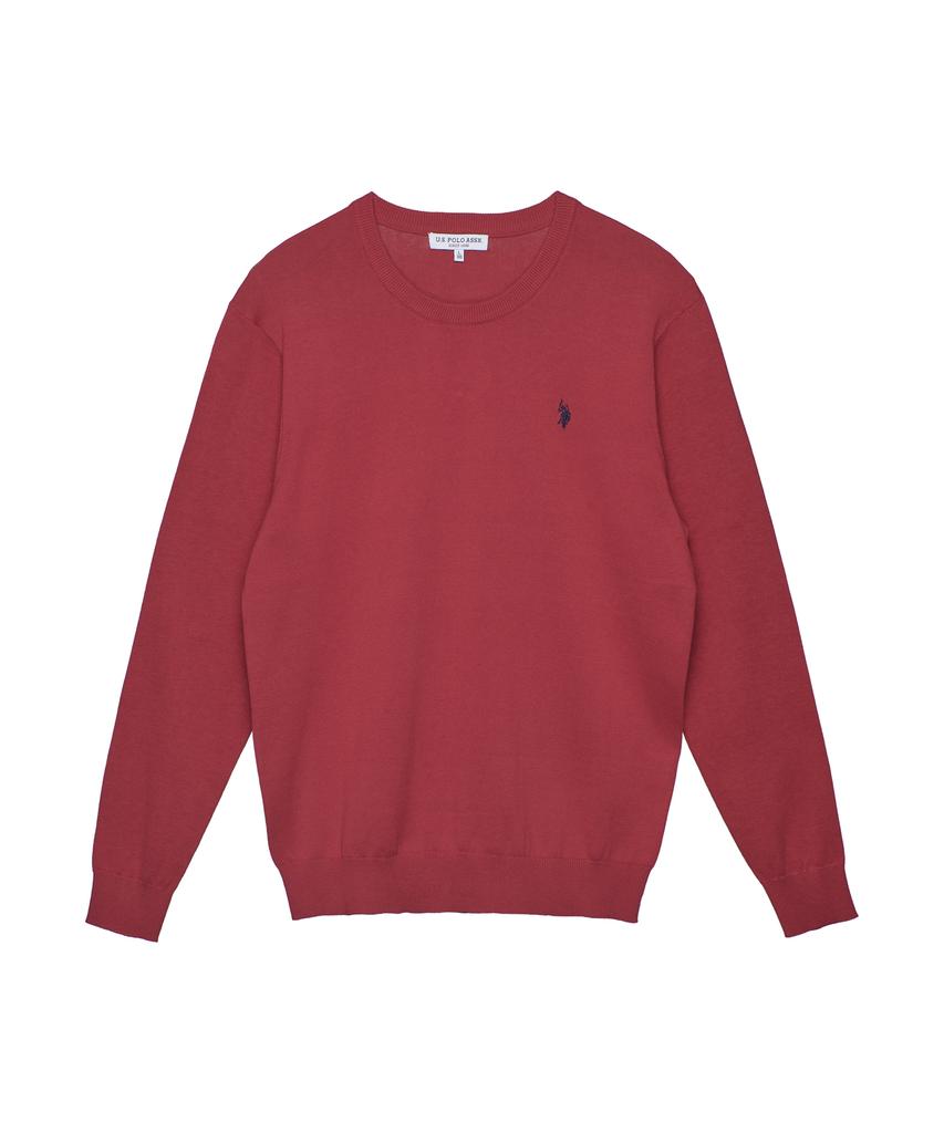 USPOLOASSN 100% Cotton Long Sleeve Round Knit_Red