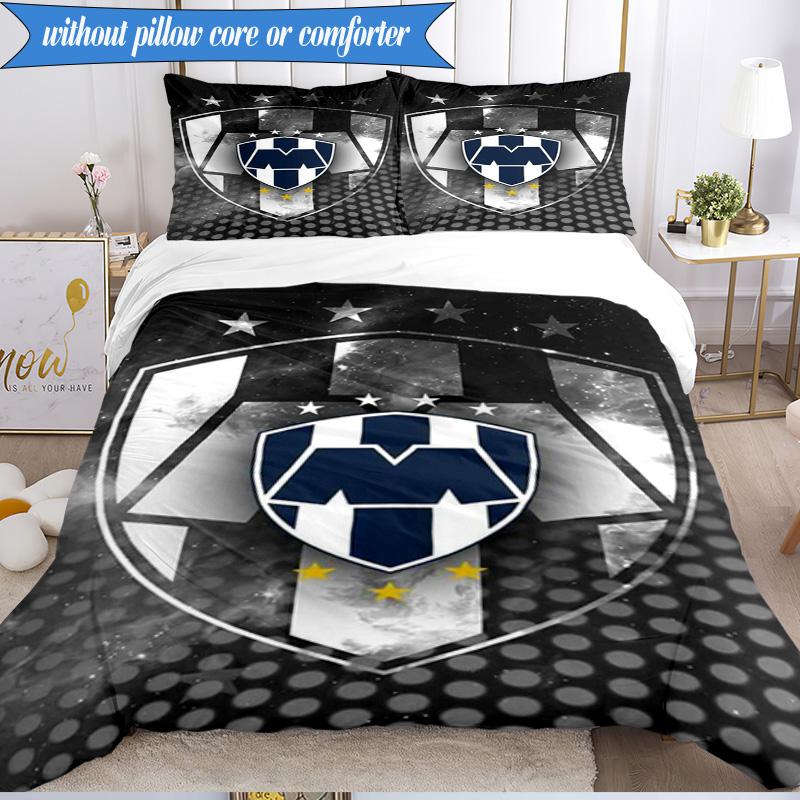 Football Club Emblem 3pcs K-pop music group Bedding set,Ideal for Bedroom, Dormitory,Including Duvet Cover And 2pcs Pillowcases,Fan gifts