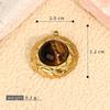 18K Gold Plated Stainless Steel Tiger's Eye Pendant - Oval Natural Stone DIY Jewelry Accessory with Vacuum Electroplating