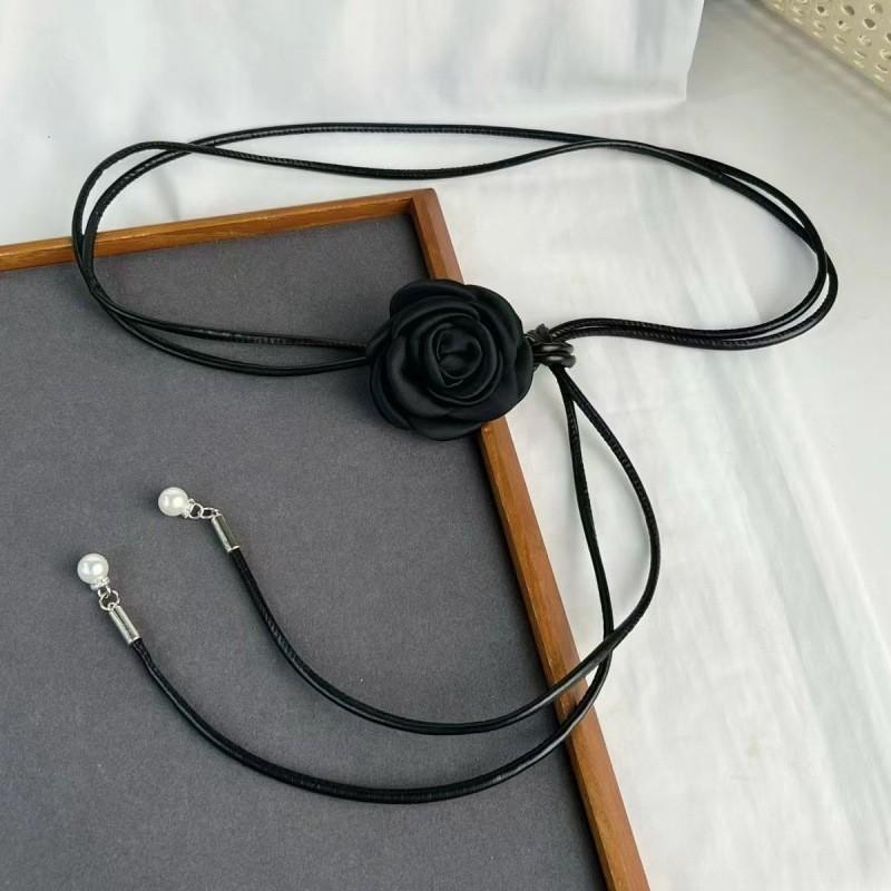 Unique And Trendy Double Layered Waist Rope In Black And White For Dress Enhancements