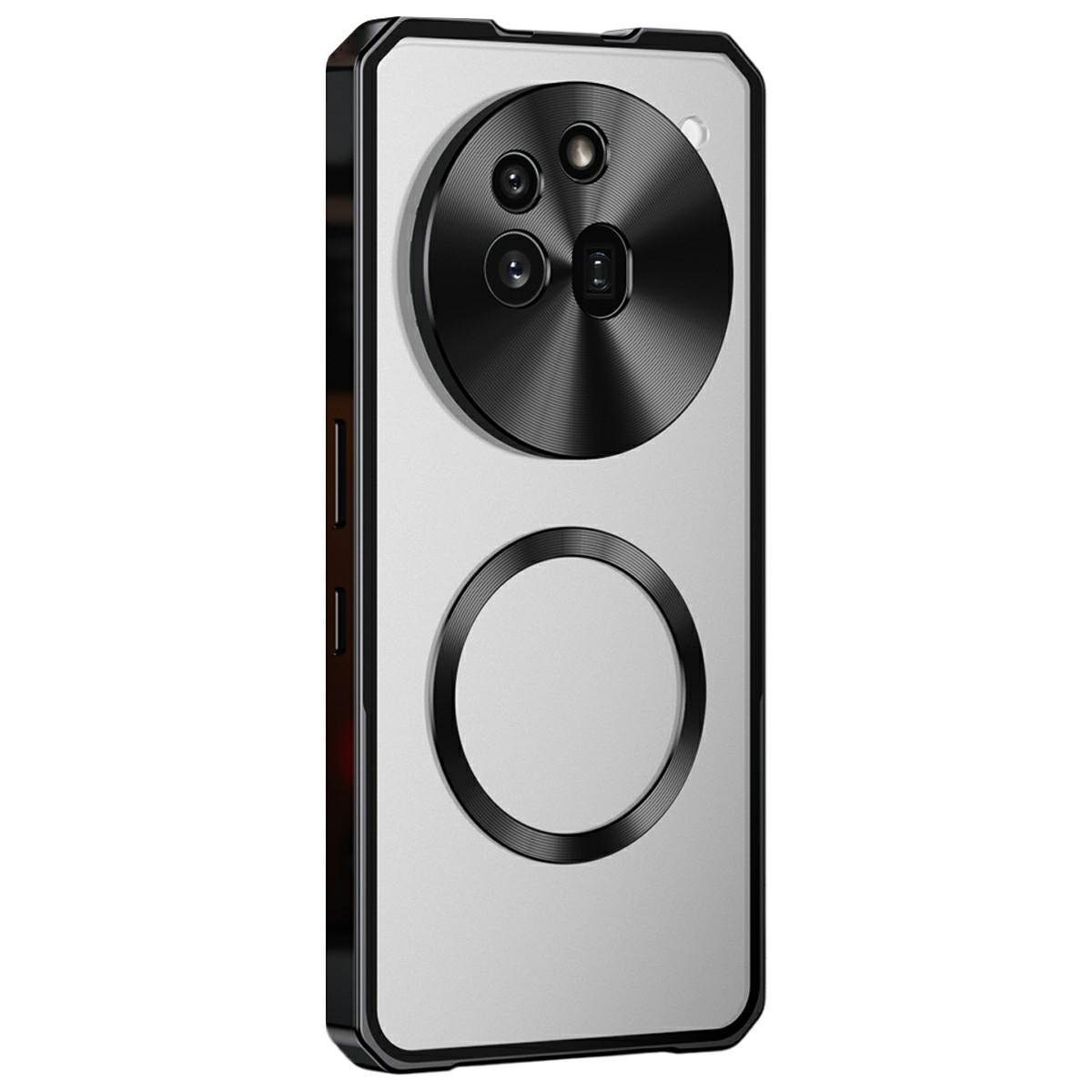 

For Nothing Phone (3a) Pro Case Compatible with MagSafe Hard PC Metal Frame Frosted Phone Back Cover Black