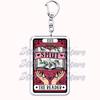 Popular Culture Halloween Tarot Card Keychains for Accessories Moon Luna Death Keyring Jewelry Fans Lovers Friends Reader Gifts