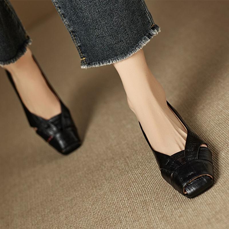 Modne mokasyny damskie płaskie płytkie kwadratowy nosek designerskie buty modne przytulne sandały jesień 2025 nowy trend sukienka zapatillas de mujer