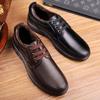 Fashion Hot Sale Men Genuine Leather Casual Shoes Soft Sole Lace-up  Brand Middle-aged Old Man Dad Lightweight Loafers Shoes