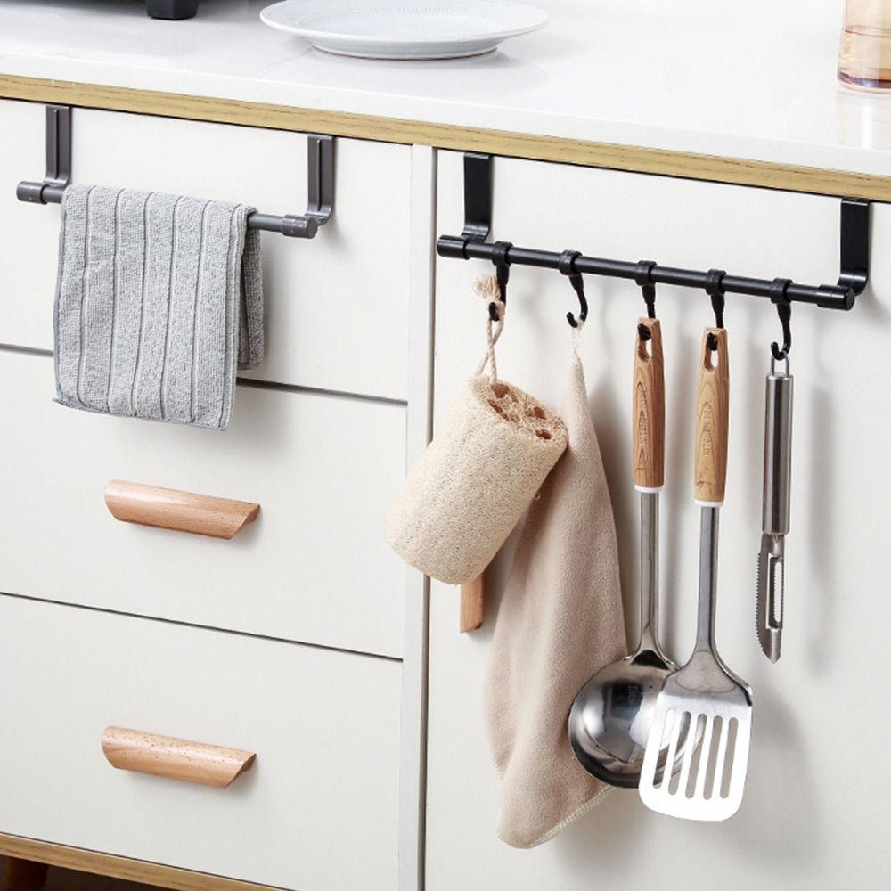 Gifts Multi-purpose Towel Rod with Hook Punch-free Over Cabinet Towel Rack Towel Storage Bar Towel Storage Organizer