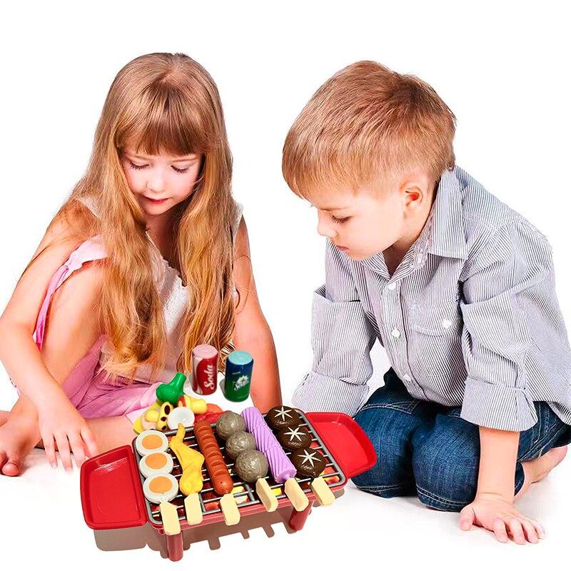 Non-Toxic 19 Pcs Bbq Barbecue Toys Children'S Family Toy Barbecue Stall Paren Child Game