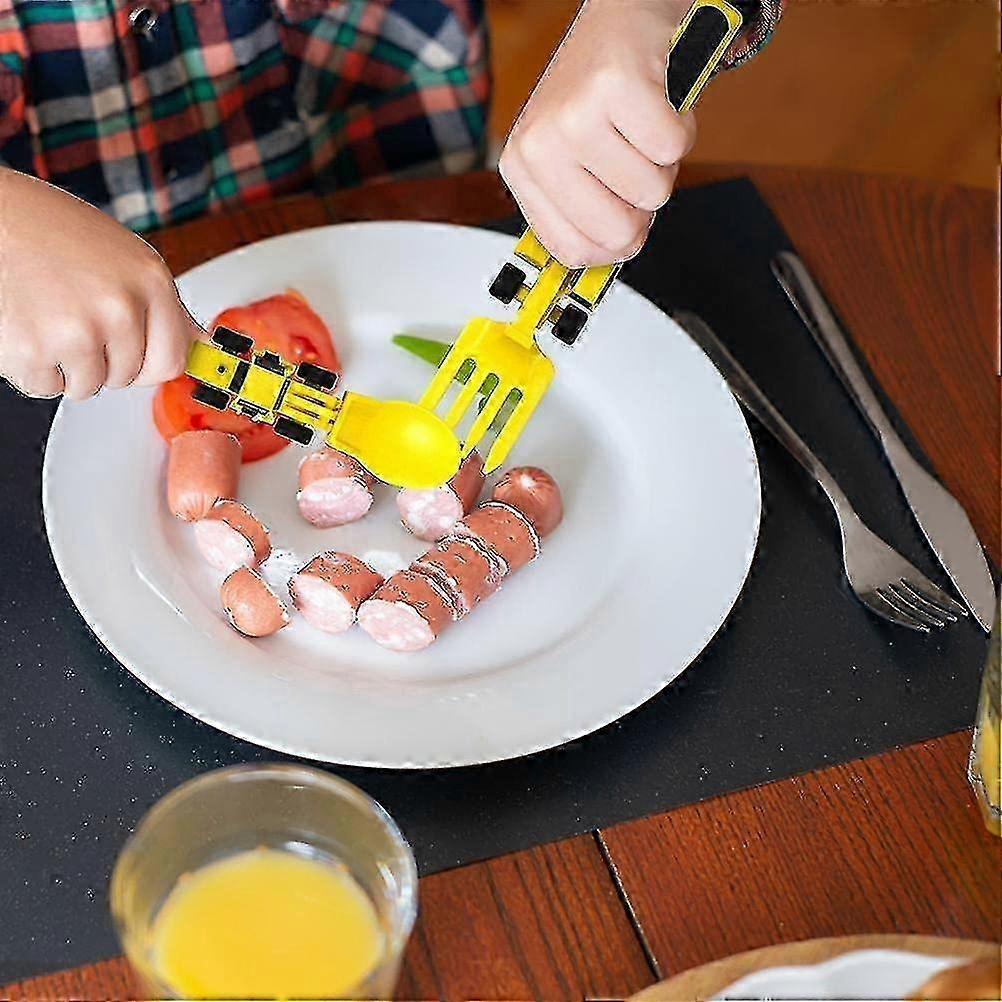26-27 3 Piece Kids Cutlery Set Architecture Theme Kids Cutlery Car Tableware Set