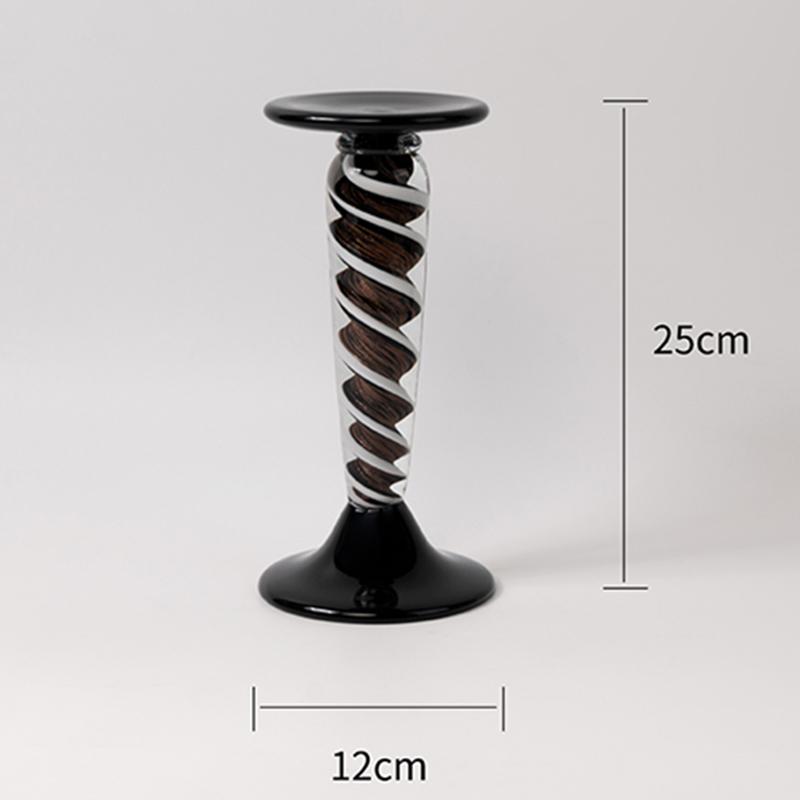 Nordic Candlestick Handmade Glass Accessories Candle Holder Modern Decorative Object Candlestick Elegant Design Candle Holder