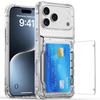 Simple Transparent Card Holder Phone Case For iPhone 17 Pro Max 16 Plus 15 14 13 12 Shockproof Scratch Resistant Slim Fit Cover
