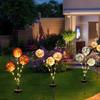 with 3 Head Simulation Flower Lamp Waterproof Landscape Light Solar Flower Light  Courtyard
