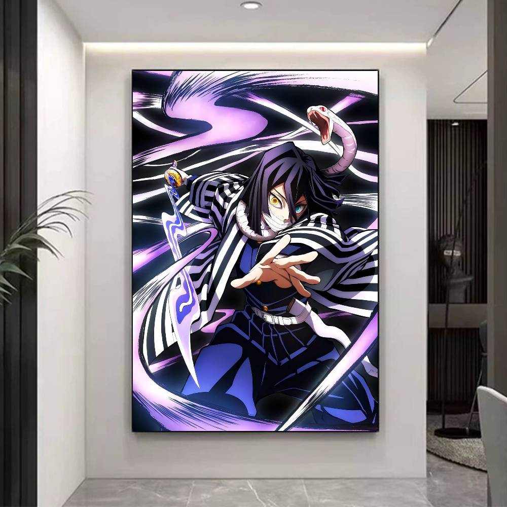 Anime Romance M-Mitsuri And O-Obanai Whitepaper Poster Waterproof Paper Sticker Coffee House Bar Aesthetic Art Wall Painting