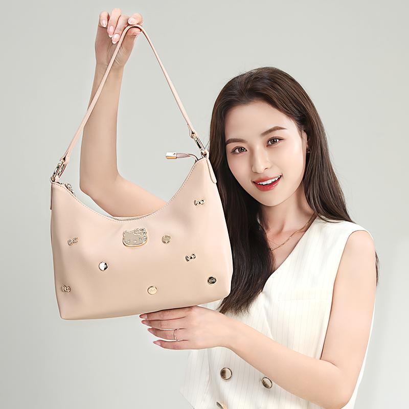 New Sanrio PU Shoulder Bag Large Size Women's Khaki HHF24997