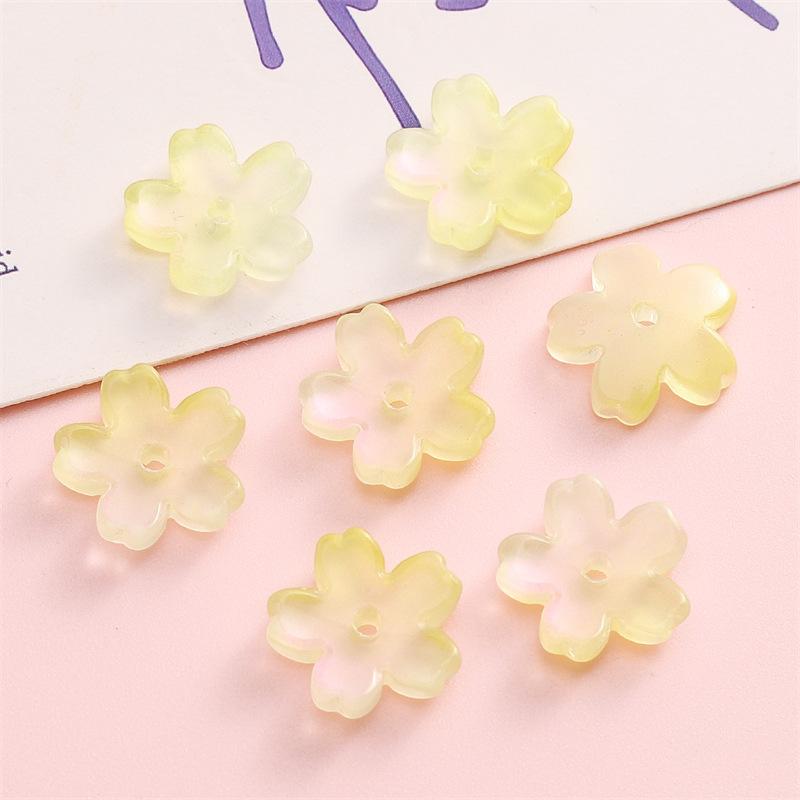 Glass Gradient Cherry Blossom Three-dimensional Accessories Beading Accessories Handmade Diy Bracelet Spacer Beads Accessories Strings Loose Beads