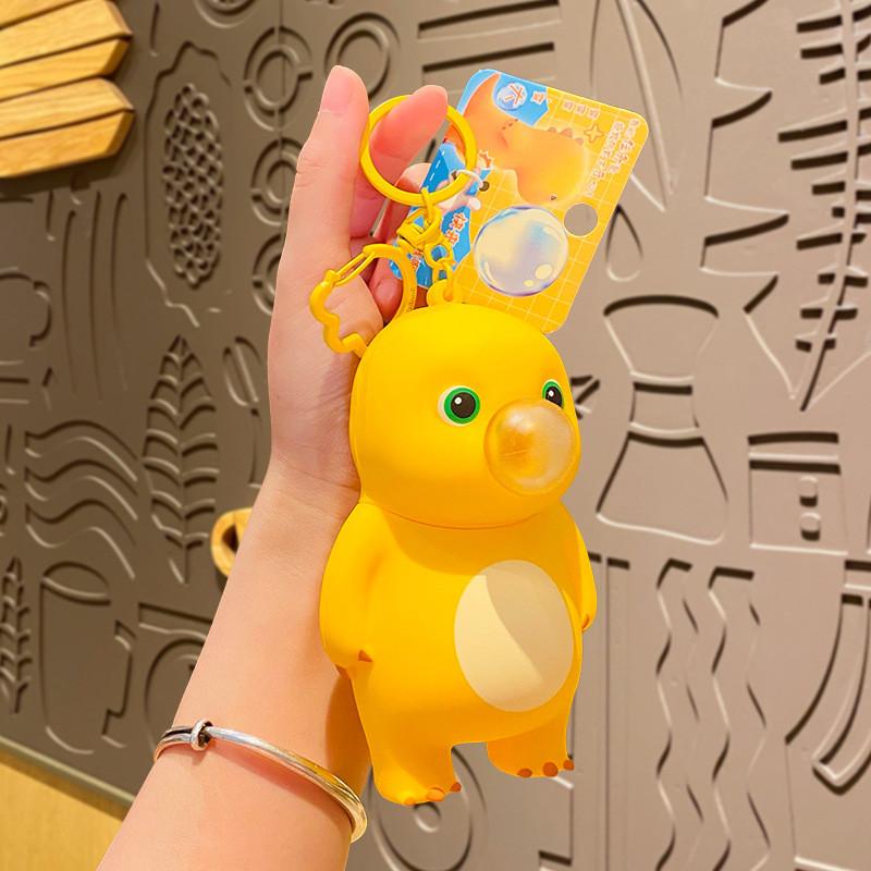 Large Milk Dragon Bubble Blowing Stress Relief Keychain For Party Favors