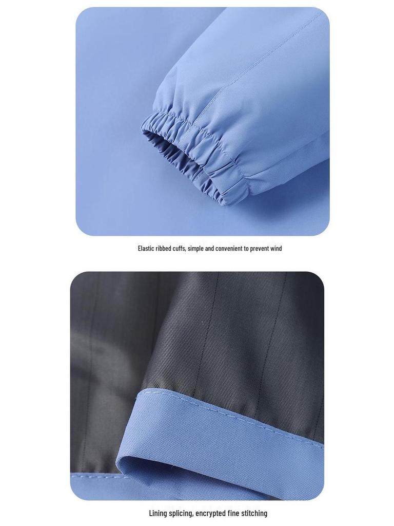 Unisex Farbblock Winddichte Wasserdichte Jacke mit Logo