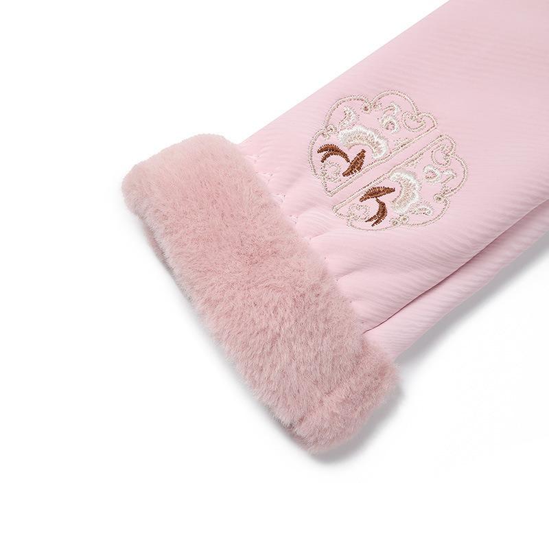 Gloves Women's Fleece Thickened Warm Electric Vehicle Windproof German Fleece Spring and Autumn Winter Riding Cold Driving Cycling