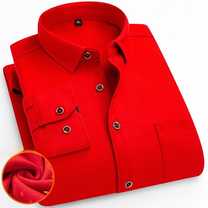 Men's Winter Sherpa Lined Flannel Shirt Jackets Long Sleeve Button Down Fleece Dress Shirts for Men Casual Warm Comfortable Thermal Shirt With Pockets