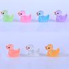 10Pcs Fluorescent Statues Creative Shape Vibrant Color Adorable Appearance Hand-crafted Luminous Tiny Duck Statues Miniature Animal Figures Supplies