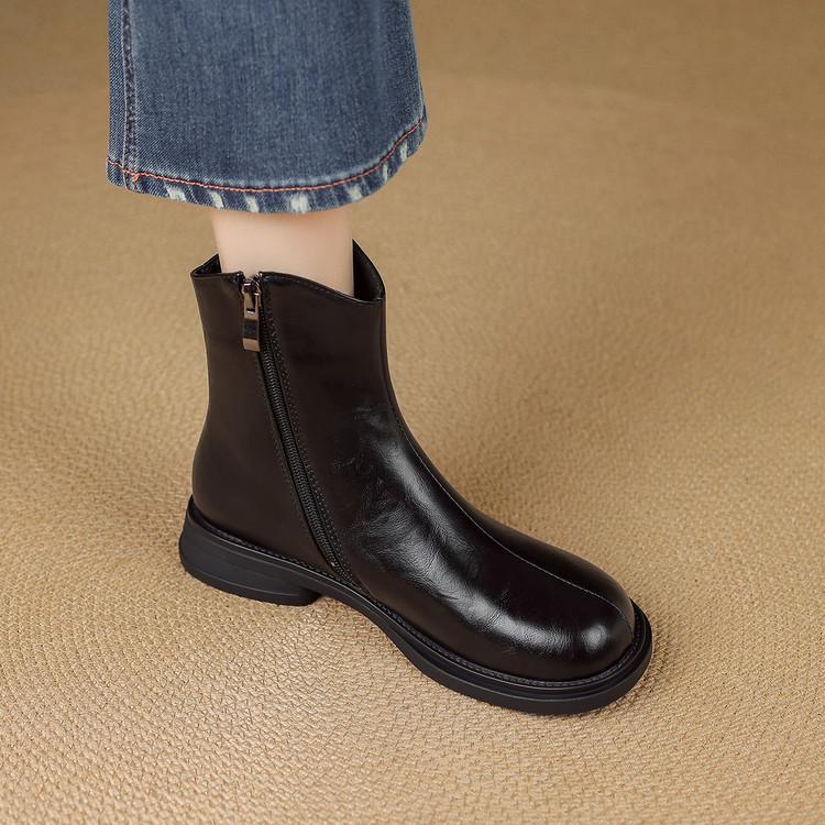 Short boots autumn new boots thick heel middle heel fashion boots large size western boots