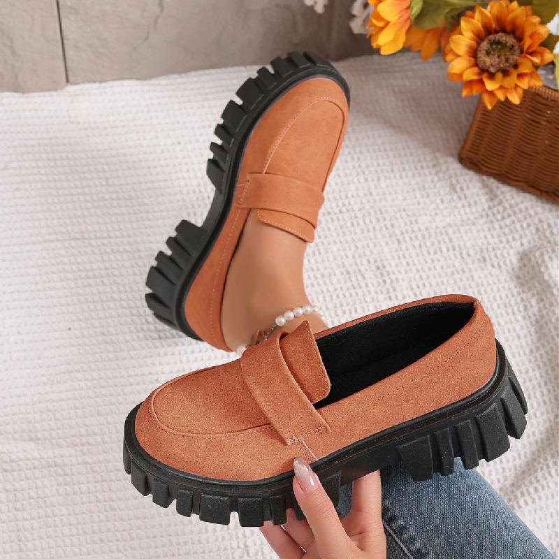 Außenhandel Übergröße Plateau Einzelschuhe Damen Frühling und Herbst neu niedrig geschnitten lässig bequem Lazy Slipper zum Hineinschlüpfen