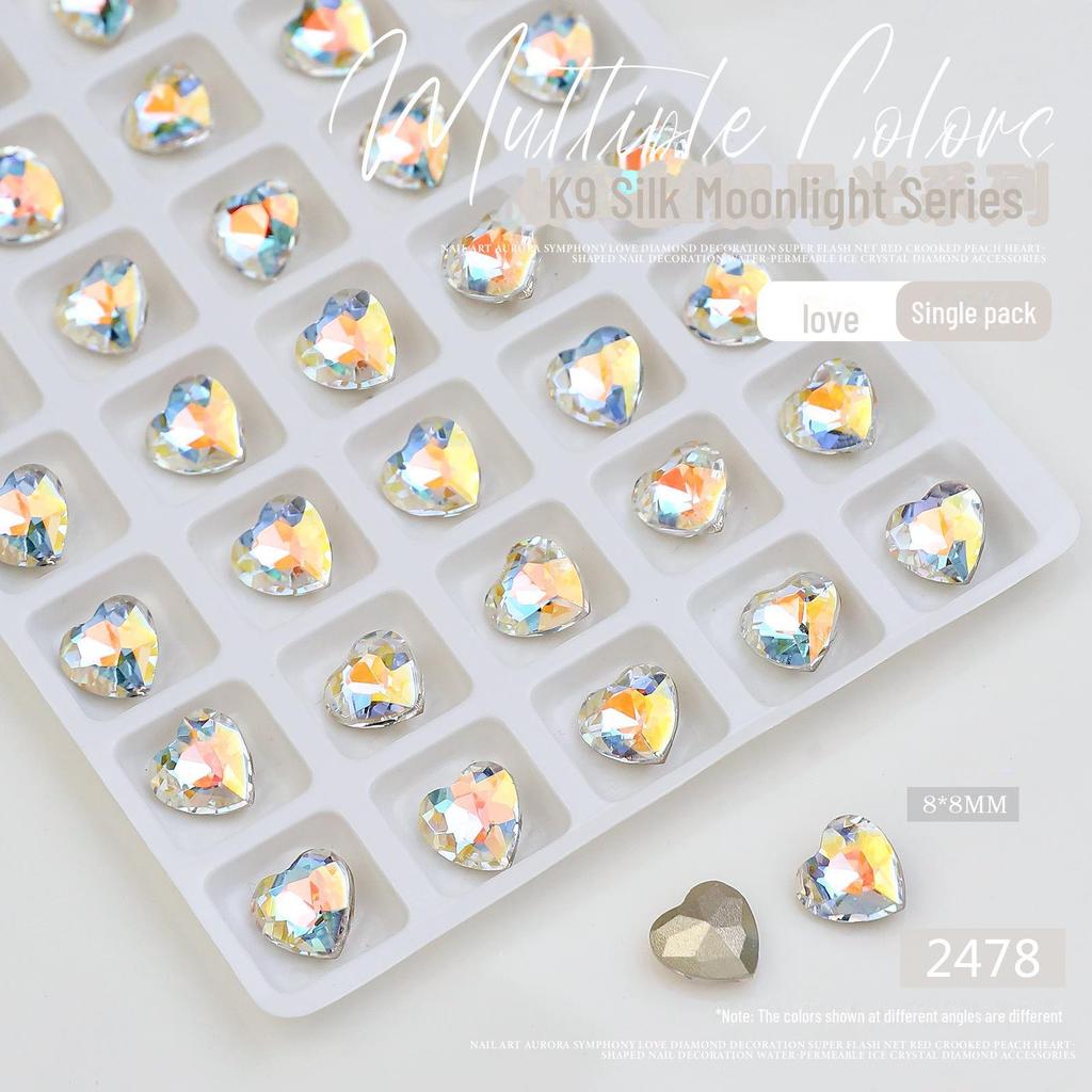 K9 Мигающее Белое Сердце-Бриллиант и Топор Украшение для Нейл-Арта